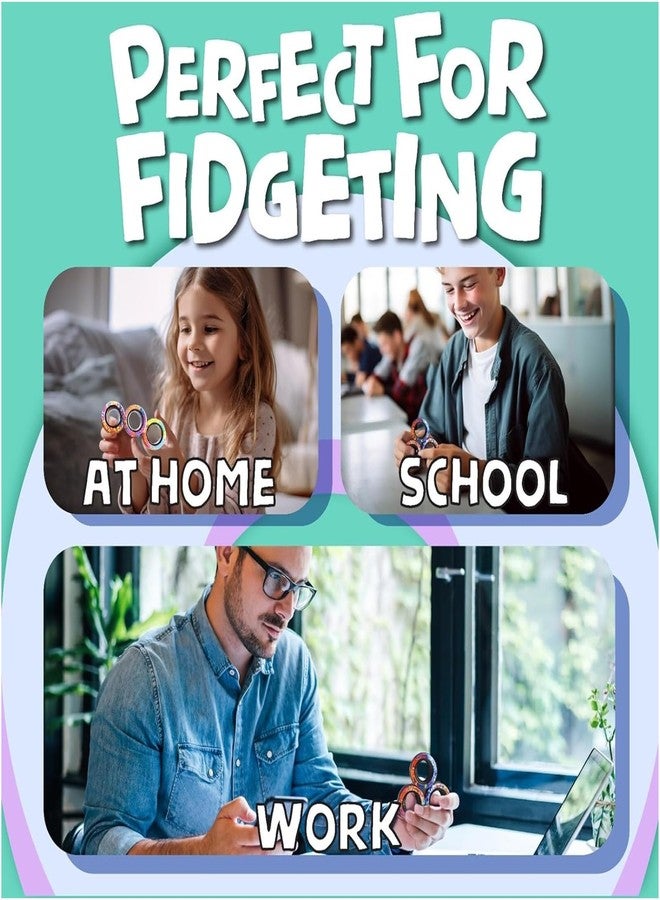 Kidology Magnetic Fidget Toy Ring Set, ADHD Therapy Spinner for Adults, Stress Relief Toys, Gift for 8+ Year Old Boys & Girls - Image 5